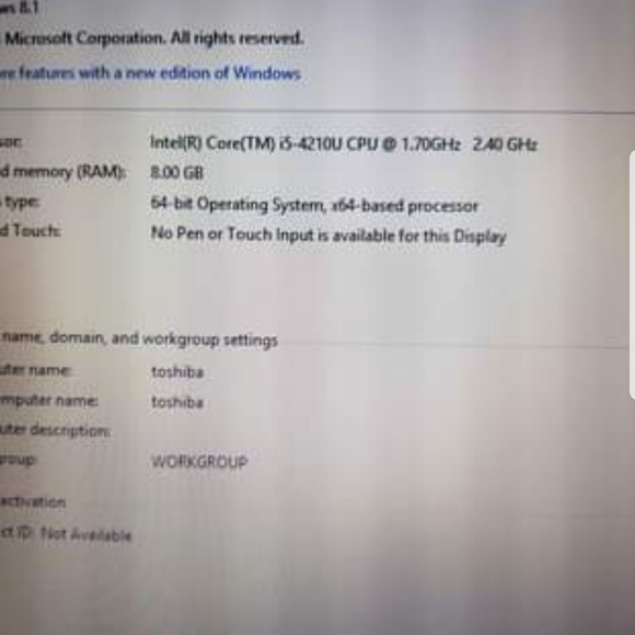 Toshiba l50b laptop slim laptop - Picture 4 of 6